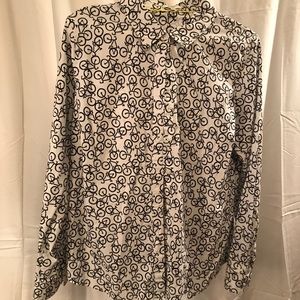 Crown and Ivy Bicycle Print Button Down